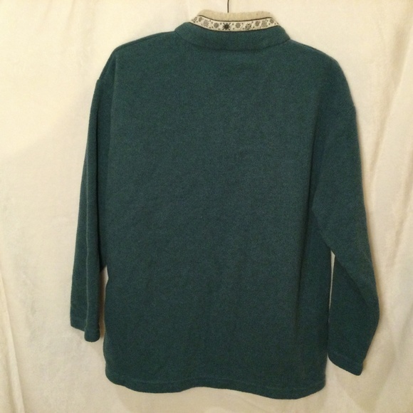 ⭐️ Performance Outfitters Teal forest Green Fleece Long Sleeve Top - Picture 4 of 4